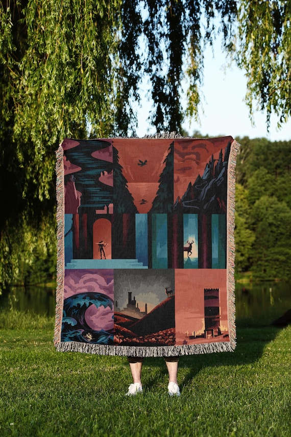 Throne of Glass Woven Blanket: Kingdom of Ash, Aelin Galathynius Fan Gift TOG series Decor,Woven Kingdom of Ash Throw
