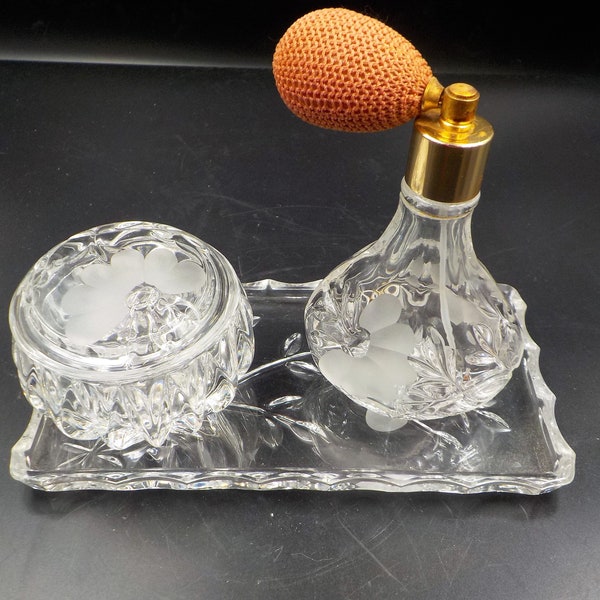 Vintage - Princess House Sets  - Crystal Vanity Set - 4 pieces - Crystal Glassware - Made in Germany