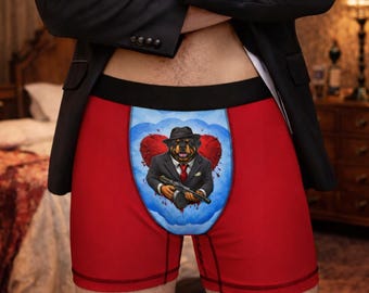 Valentines Day Men's Boxer Briefs, Mob Dogs Gangster underwear