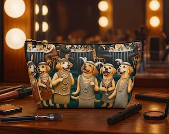 Gatsby Dogs Flapper Cosmetic Pouch | T-Bottom Accessory Pouch