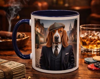 Basset Hound Gangster Dapper Detective Mug | Accent Coffee Mug