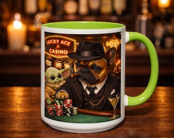 Casino Dogs with Baby Alien mug | Accent Coffee Mug 11oz 15oz