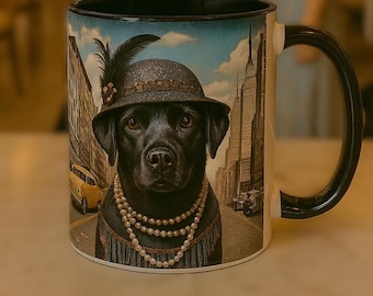 Black Lab Coffee Mug, Gift for dog lover