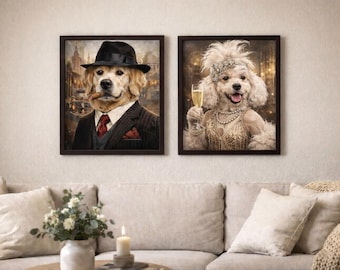 Custom vintage dog portrait. Turn your dog into a 1920's Mob Boss Masterpiece Digital Download