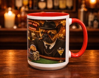 French Bulldog Casino Mug | Frenchie Poker Coffee Cup