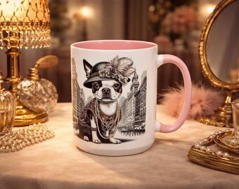Boston Wawa Gangster Coffee Cup, Boston Terrier, Chihuahua