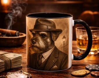 Gangster Dog accent Coffee Mug, Vintage Speakeasy Art, Funny Dog Lover Gift