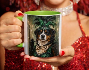 Flapper Bernese Mountain Dog Mug | Accent Coffee Mug 11oz 15oz
