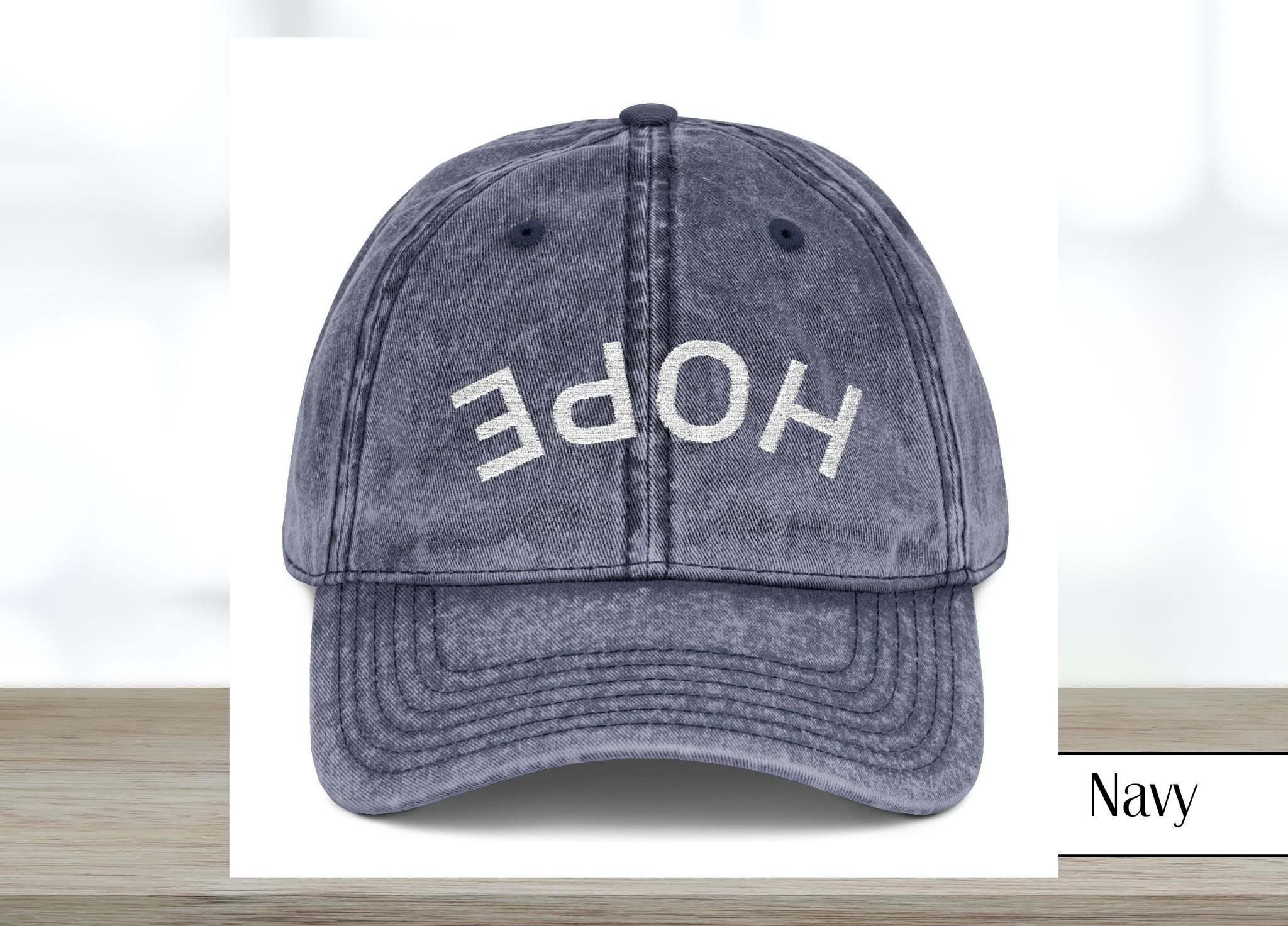 Vintage Embroidered Hope Cap, Inspirational Hat, Casual Wear, Gift