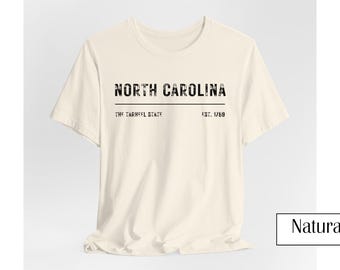 Camiseta de Carolina del Norte The Tarheel State Est. 1789 Rustic Minimalist Bella Canvas 3001 Tee / Minimalist Apparel / Camiseta unisex