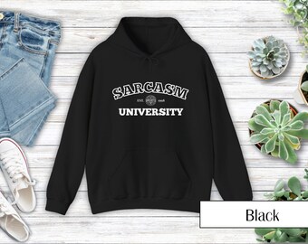 Sarcasm University Unisex Heavy Blend™ Hooded Sweatshirt, Funny University Apparel, Est. 1998, Gift for friends, Comfortable Hoodie