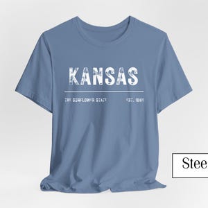 Kansas The Sunflower State Est. 1861 | Rustic Bella Canvas 3001 Tee – Bold & Eco-Friendly | Minimalist Apparel | Unisex T-shirt
