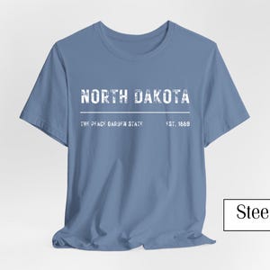North Dakota The Peace Garden State Est. 1889 | Rustic Bella Canvas 3001 Tee – Bold & Eco-Friendly | Minimalist Apparel | Unisex T-shirt