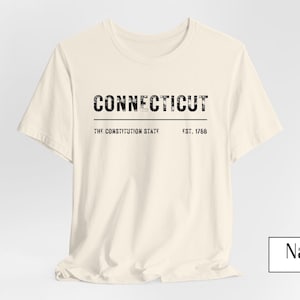 Connecticut The Constitution State Est. 1788 | Rustic Bella Canvas 3001 Tee – Bold & Eco-Friendly | Minimalist Apparel | Unisex T-shirt