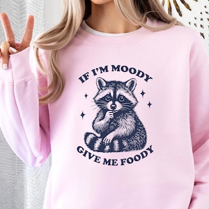 Waschbär Sweatshirt lustig, Waschbär Meme Sweatshirt, lustiges Waschbär Meme Shirt, lustiges Foody Shirt, Feinschmecker Sweatshirt, Foodie lustiges Sweatshirt