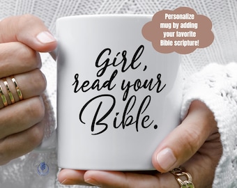 Custom Christian Mug - Personalize with favorite Bible scripture | Christian Gifts for Friends | Bible Study Gifts Mug | Bible Verse Mug