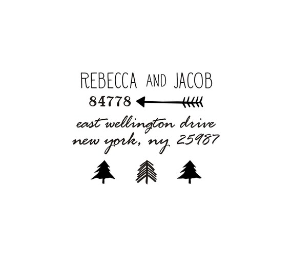 Woodland Return Address Stamp Etsy
