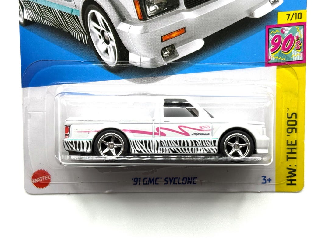 CUSTOM Hot Wheels '91 GMC Syclone White Wheel Swap With Real Riders 1/ ...
