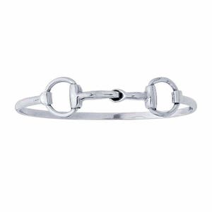 Sterling Silver Horse-Bit Flat-Wire Bangle Bracelet