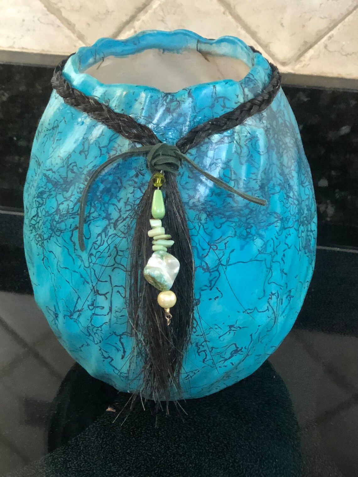 HORSE HAIR POTTERY Vase Horsehair Ripple Vase With Braide and Etsy