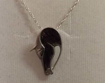 Horse Hair Horse Head Pendant Necklace Jewelry Sterling Silver  Pendant Horsehair Jewelry Remembrance