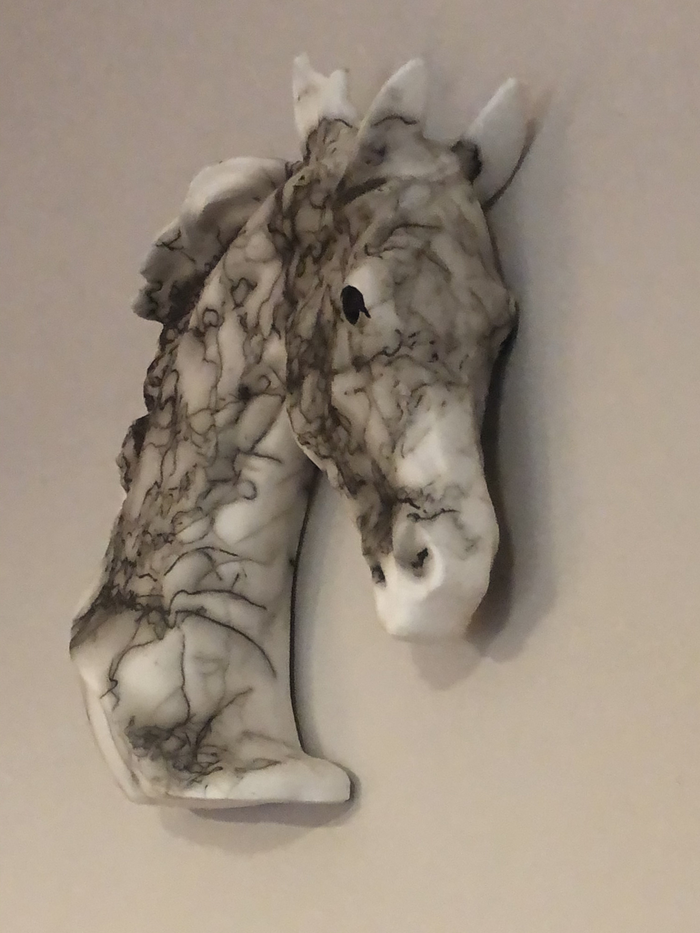 HORSE HAIR POTTERY Hand Built Horse Head Wall Plaque Horsehair Etsy