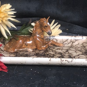 HORSE HAIR POTTERY Foal Tray HorseHair Candy tray, Trinket Tray Pet Memorial