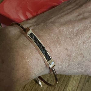Adjustable Sterling Silver Horse Hair Bracelet Pet Memorial Also in Rose gold plated/yellow gold plated