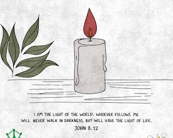 SVG cristiano, versículo bíblico de Juan 8:12, archivos de corte religiosos para Cricut, silueta, diseño de camisetas cristianas inspiradoras, motivación de fe