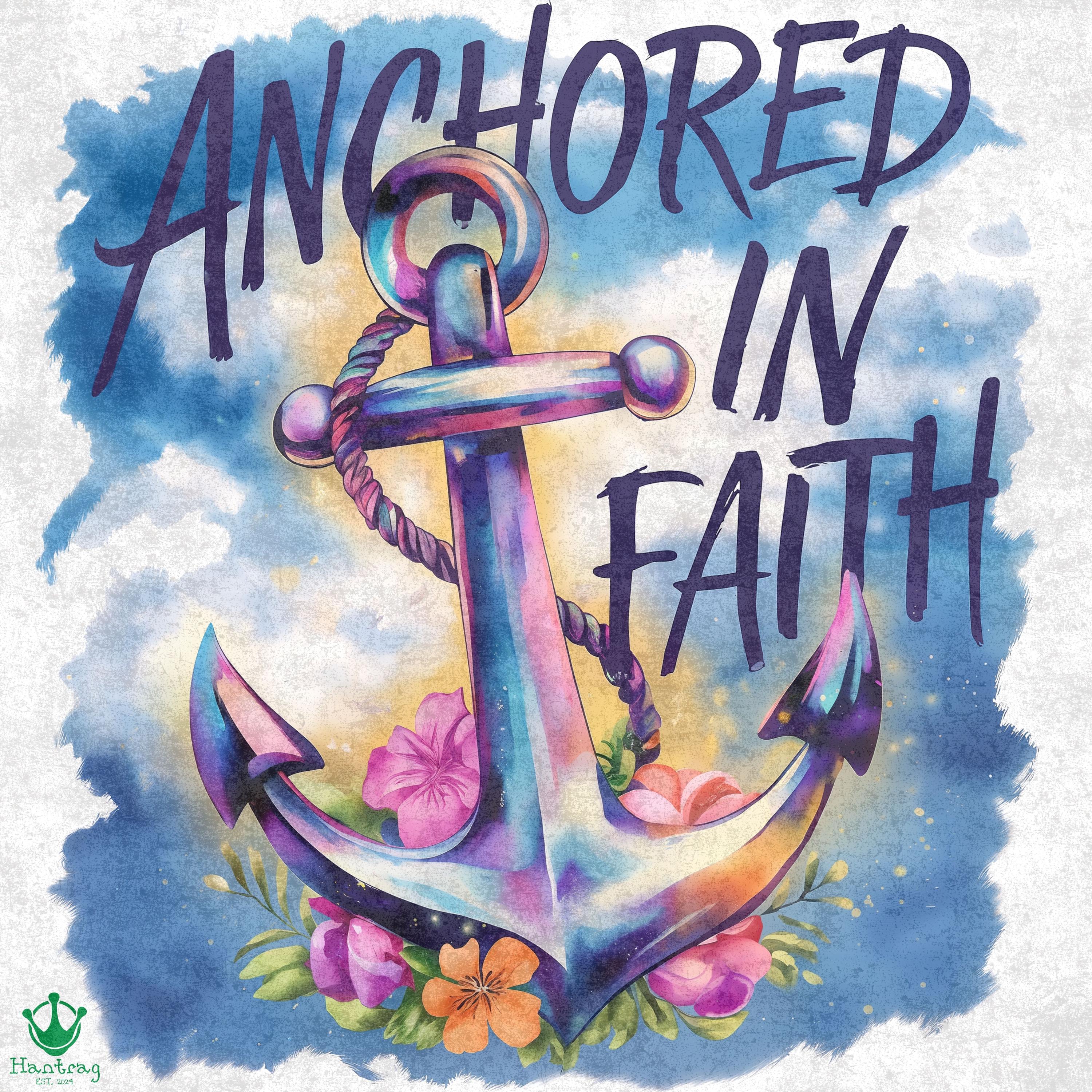 Anchored in Faith PNG Christian Bible Verse Designs (digital Download