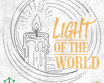 Luz del Mundo SVG PNG: Diseños de versículos bíblicos cristianos (Descarga digital)