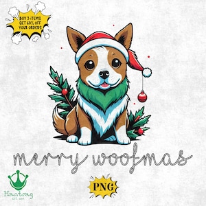 Chien png, chien maman PNG, joyeux woofmas png, png pour Noël, Noël svg png, conception de Noël png, amoureux des chiens png, chien maman png, chien Noël png