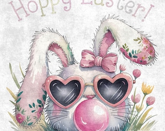 Hoppy Easter Png, Easter png svg, Easter png designs, Easter png files, easter png with bunny, easter rabbit png