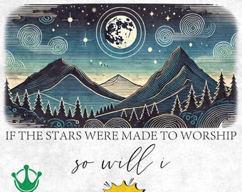 Stars Worship Western Design: Christian PNG SVG (Digital Download)