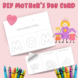 All About My Mom Craft for Mother's Day, Meaningful Mother's Day Gift Digital, Mother's Day Homemade Card, Mother's Day Coloring Card