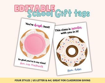 Editable Back to School Favor, Welcome Back to School Gift Tag, Class Gift from Teacher, First Day of School Tag, Play doh Valentines