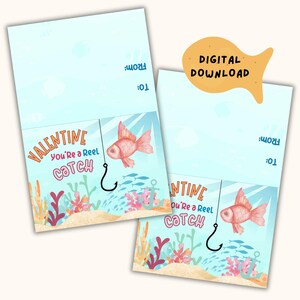 Fish Valentine, Valentine Gift Tags, Valentine for Class, Valentine Exchange, Classroom Valentines, Class Valentine, Valentine Printable