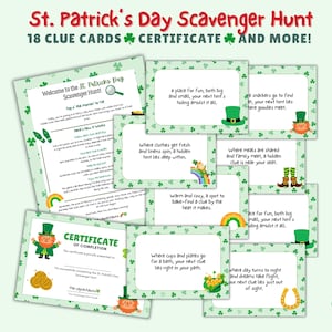 Indoor-Koboldjagd, Reverse Leprechaun Trap Adventure, St. Patrick Schnitzeljagd-Spiel, St. Patricks Tagesaktivität für Kinder