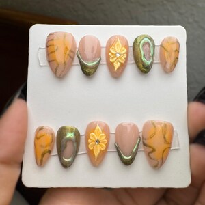 Enchanted Flower Handmade Press On Nails