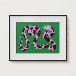 Lámina de serpiente occidental, arte de pared peculiar, póster para niños, arte de pared, guardería infantil, decoración occidental, descarga digital