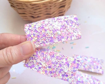 Pink and purple Chunky Glitter Snap Hair Clip | ready to ship
