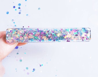 Laguna de sirena Adulto 3 pulgadas / Resina / Acrílico / Brillo / Clip de pelo /