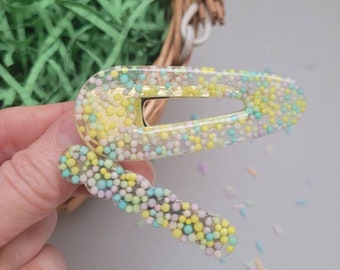 Pastel Spring Sprinkles | Resin | Acrylic | Easter | Hair Clip | ready to ship