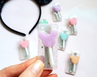 Ready to ship Mickey Pop sparkly hair clip | resin | glitter | alligator clip