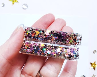 Fool's Gold | Resin | Acrylic | Glitter | Hair Clip |