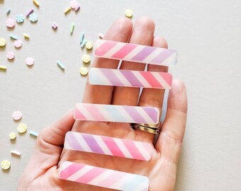 Sweet Shop | Candy stripes | Resin | Acrylic | Glitter | Hair Clip |