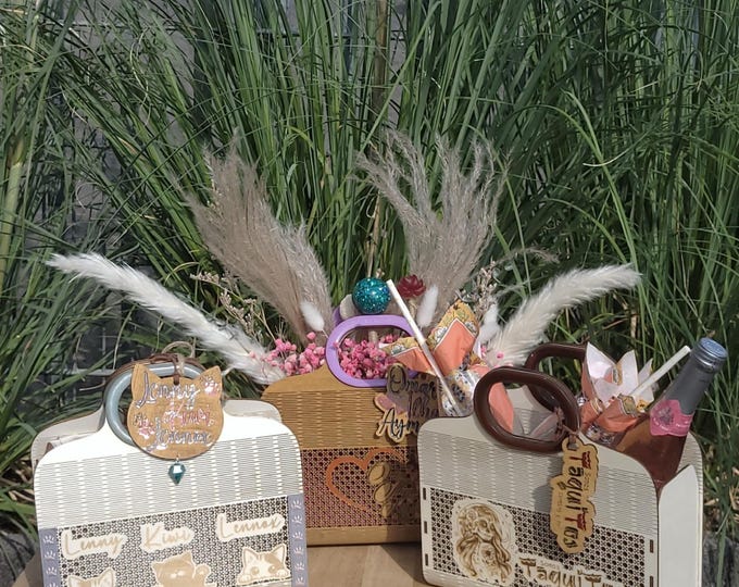 Wooden bag unique gift box decorative bag made of wood – special handbag for wedding Oktoberfest gift idea