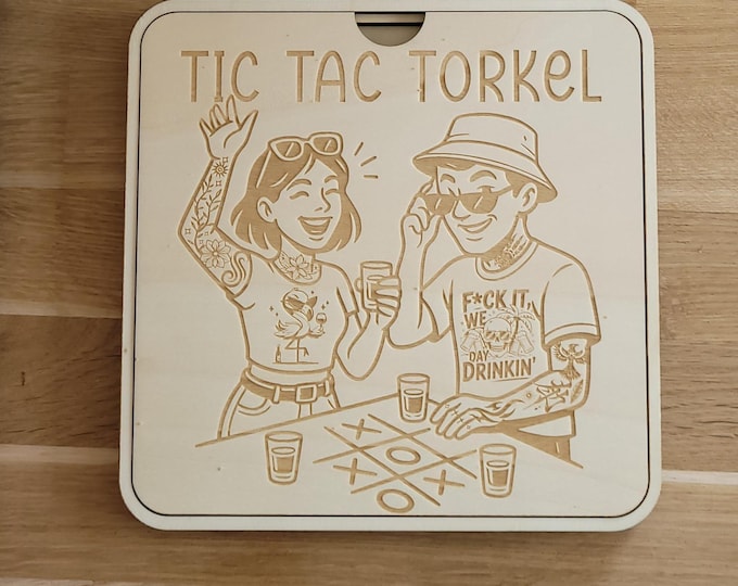 Drinking game Tic Tac Torkel made of wood – funny gift for parties, birthdays or bachelor parties