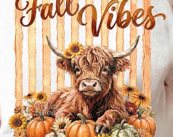 Fall Highland Cow PNG, Rustic Sunflower, Autumn Sublimation Design, Vintage Pumpkin, Farmhouse Western png, Cozy Fall Vibes, Digita Download