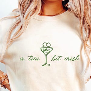 A Tini Bit Irish Martini St Patrick's Day Shirt Design PNG, Irish Pub, Shamrock Cocktail, Funny Irish Cheers, St Paddy Gift  Digital File